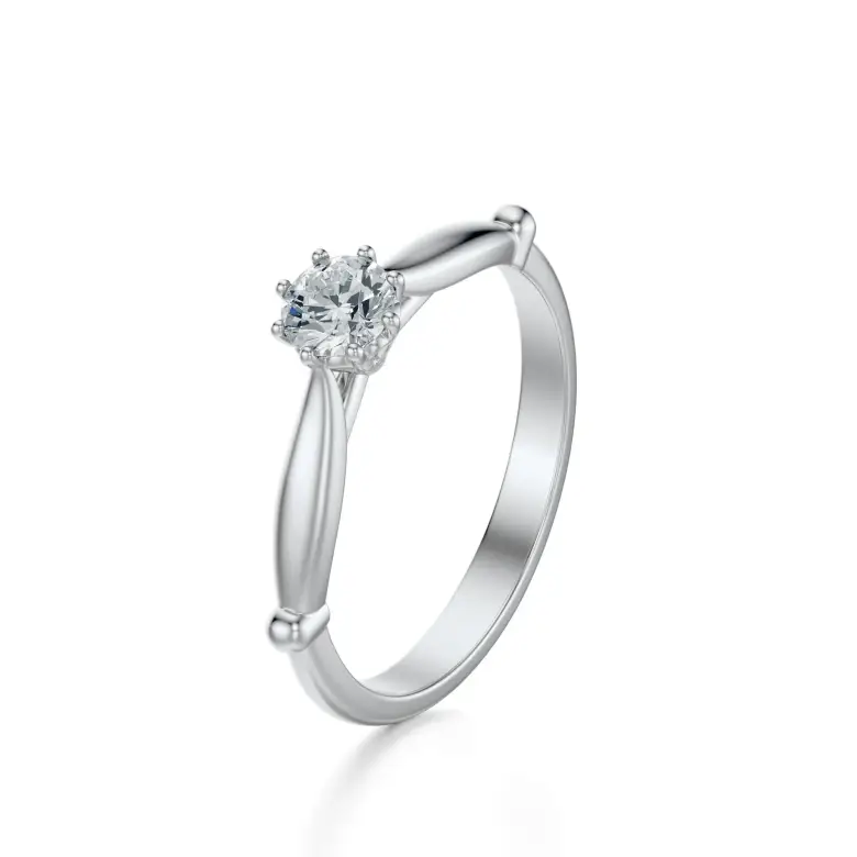 Pierścionek z białego złota z diamentem AJPZ_095